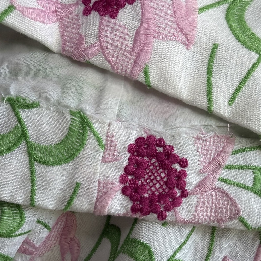 TALBOTS Embroidered Floral Shift Dress Sz 8 Garden Party Cottagecore Coquette ** - Picture 7 of 10